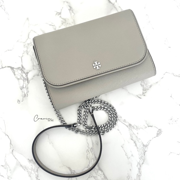 Tory Burch Handbags - ❌❌SOLD❌❌ New Tory Burch Emerson Crossbody Wallet on Chain Gray